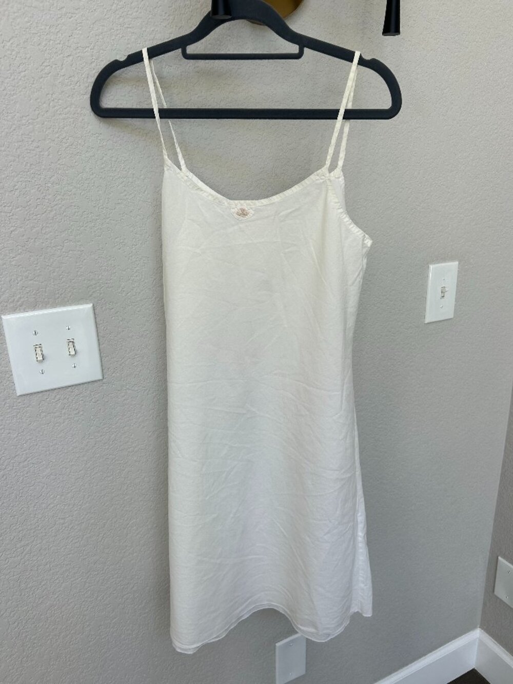 Handmade cotton nightgown with rose embroidery